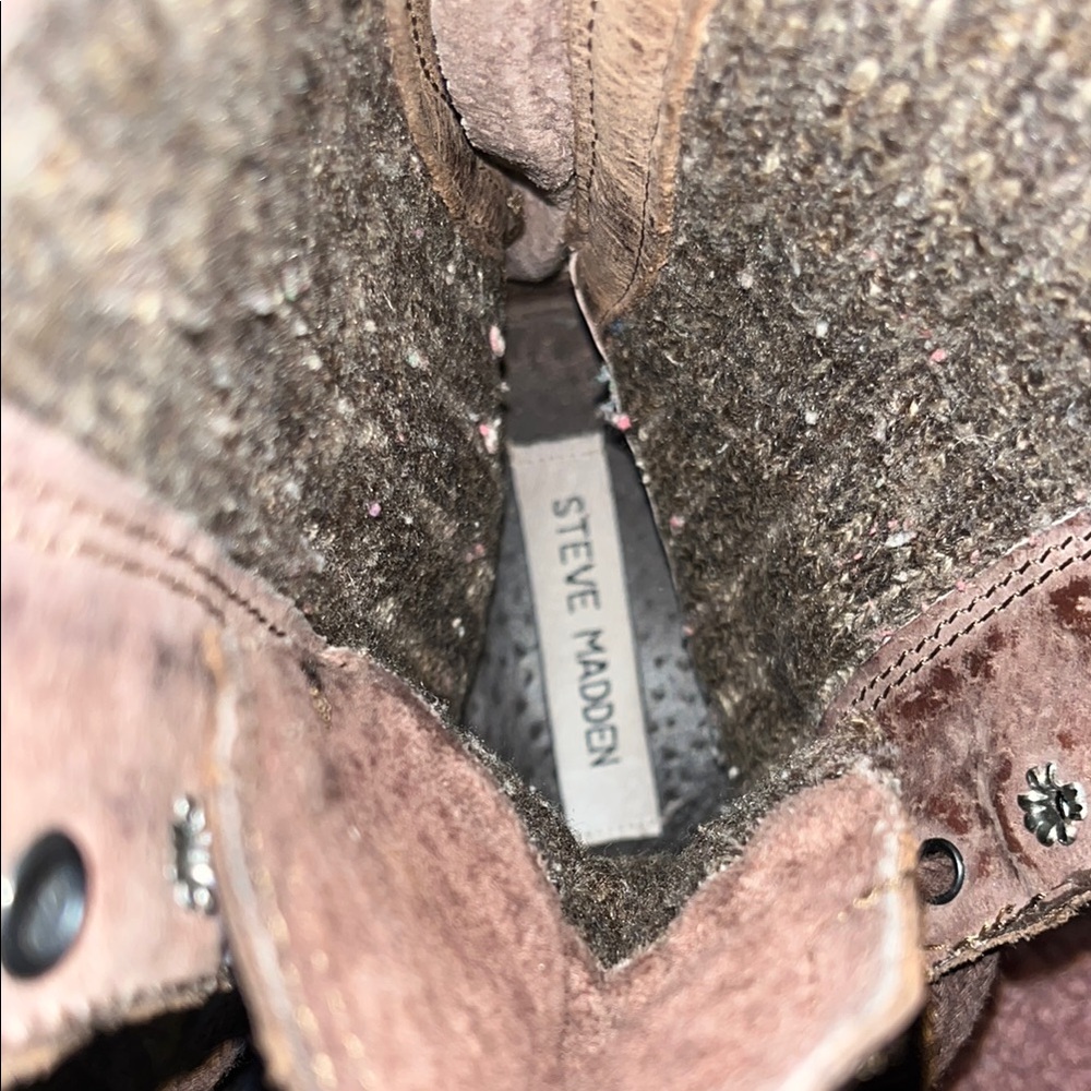 Steve Madden Brown Combat Moto Boots - Picture 8 of 11